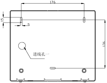 轉(zhuǎn)換開關(guān)采用壁掛式安裝，安裝孔位置和安裝孔距
